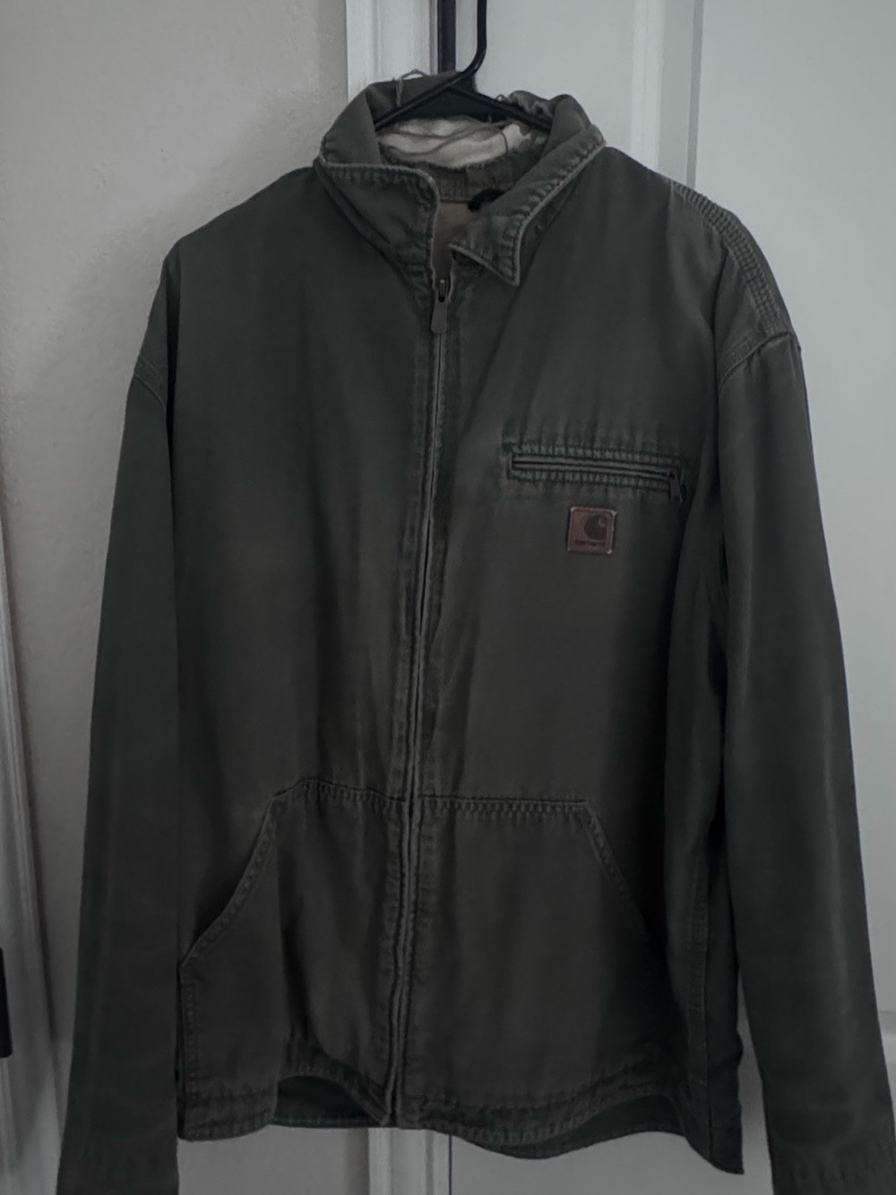 Carhartt Olive Green Zip-Front Field Jacket
